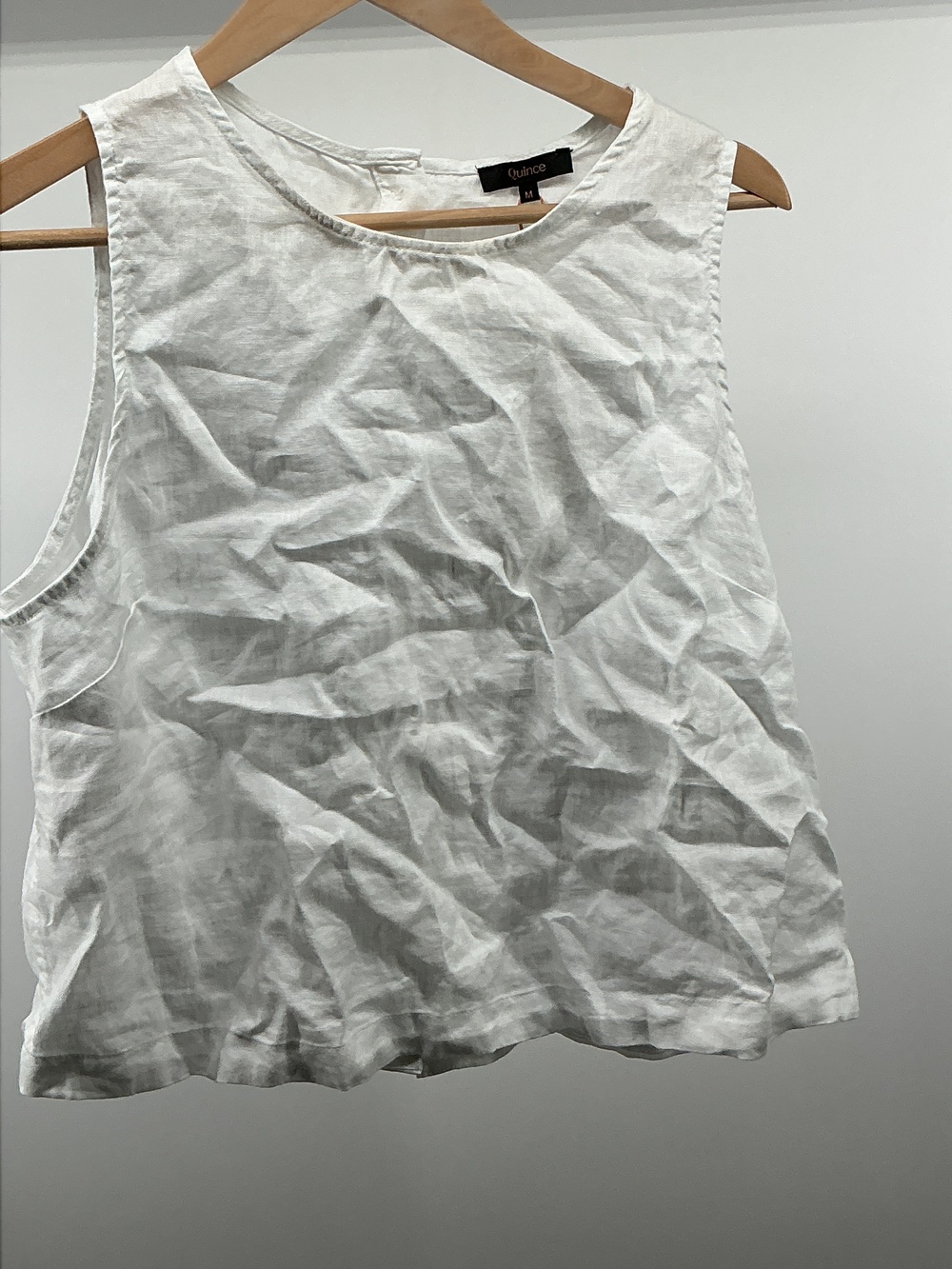 100% European Linen Cropped Tank